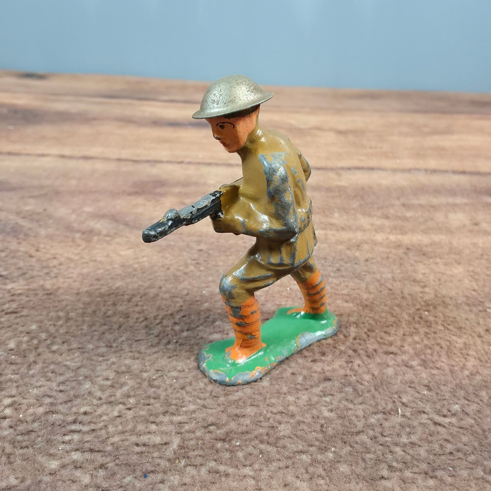 Vintage Barclay Lead Toy Soldiers Set 5pc Green Brown Hand Painted WWII - Picture 6 of 16